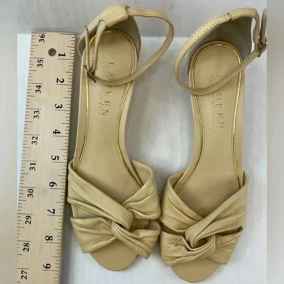 Ralph Lauren Cream color wedge sandals size 5B - Picture 8 of 11